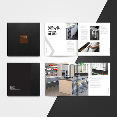 VIVERE Kitchen Catalogue black black white book book cover branding catalogue company profile design furniture typography wardrobe white