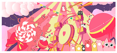 Candy cat cat drawing illustration