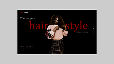 llamas hair studio design landing page ui