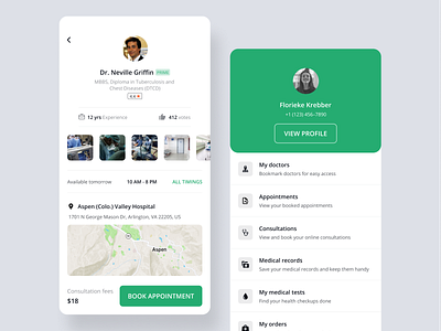 Medical app app app design daily 100 challenge dailyui dailyui 005 dailyui 100 dailyuichallenge figma figmadesign minimal product product design ui uidesign uitrends user profile ux uxdesign vector