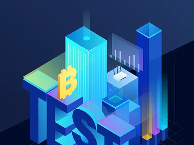 区块链浏览器测试网头图设计 app branding flat illustration illustrator logo vector