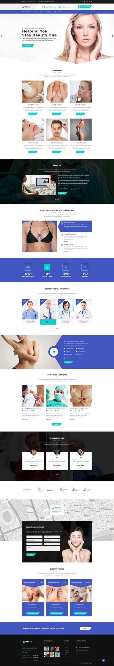 Surgery website UI design behance behance project behancereviews bootstrap brand design clinic cool design medical care slider surgery uiux websdesign website