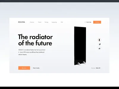 Koleda Homepage design experience header hero home control homepage landing page radiator temperature ui uiux user user experience