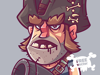 Pirate character funny game illustration man pirates vector