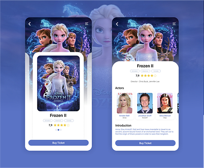 frozen app design frozen movie ui ux