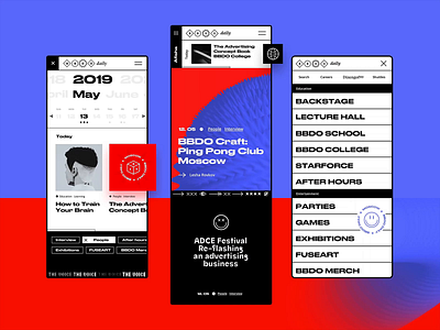 BBDODAILY Mobile ✹✹✹ afisha animation articl clean design flat layout magazine media minimal page typogaphy ui ux