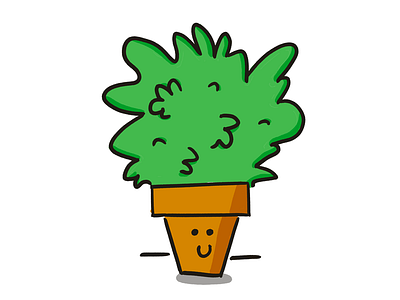 plant cute drawing green illustration illustrator kawai leaf nature photoshop plant smile wacom