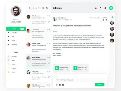 Dashboard UI - Emailing (Light) app branding clean design minimal responsive typography ui ux web