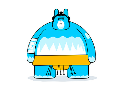 Sumonimal® animal asian blue branding bunny cartoon character colour design dribbble fantasy illustration japan japanese martial arts mascot rabbit sumo wrestler yellow