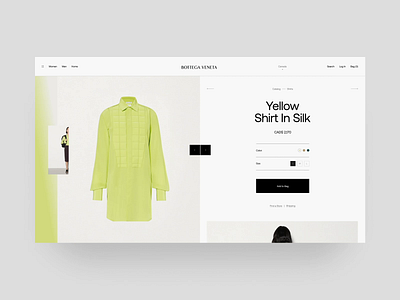 Bottega Veneta Product Card Animation animation black cart design ecommerce fashion interaction minimal moda site store ui ux