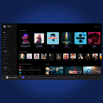 Music Website - Dashboard design adobexd dashboard design design designstudio minimal musicwebsite uidesign uidesigner uiux ux
