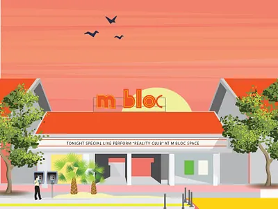 M BLOC art design flat identity illustration minimal typography vector