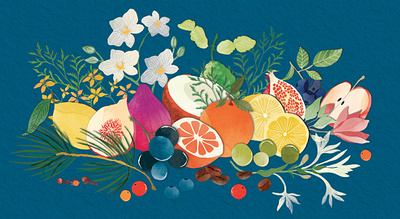 | Colourful and energetic composition | drawing editorial food illustration watercolour