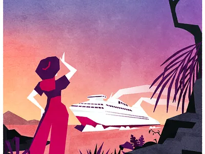 Cruisin' architecture boat cruise futurism illustration illustrator minimalist retro texture vector