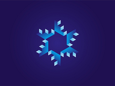 Geometric snowflake branding design icon logo vector