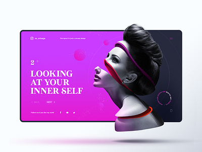 Inner Self concept cut gradient graphic design inner inspiration interaction interface landingpage pink self template trend uiux web web design webdesign website woman