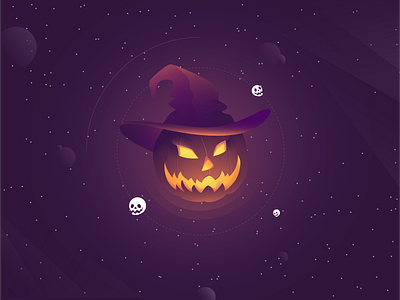 Halloween planet adobe illustrator campaign casino design galaxy gambling halloween illustration planet pumpkin space stars universe vector