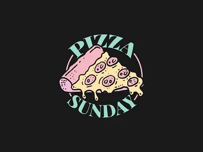 Pizza Sunday art brand branding design graphic icon identity illustration logo pizza vector