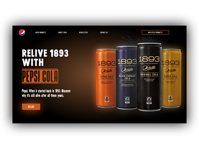 1893 Pepsi Cola Web UI/UX Design adobe xd pepsi product design ui design user experience design user interface design ux design ux ui design web design