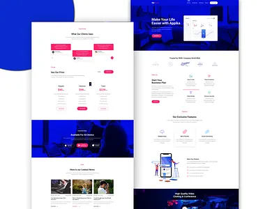 appika landing website concept animation app art black branding character clean concept design flat graphic design icon illustraion ios logo minimal music red typography ui