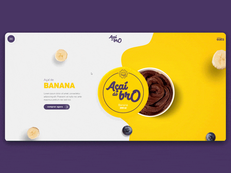 Açaí do bro - Food Delivery animation design layout ui ux website