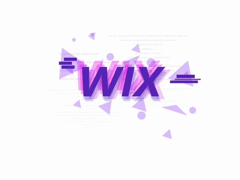 Wix Playoff : Glitch Design adobe xd animated code concept debut design dribbble gif gif animation glitch glitch effect glitchart light logo minimal pink purple screen text white