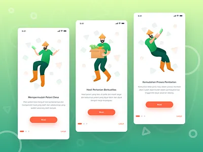 Onboarding farmer apps apps design ecommerce farmer fruit hero illustration onboading platform uikit user experience user interface vegetable