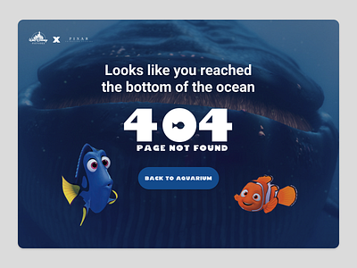 Finding Nemo 404 page dailyui design error error 404 error page findingnemo nemo pagenotfound simple ui ui ux uidesign uidesing uiux uiuxdesign ux uxdesign webdesign website