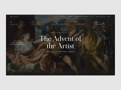 —Louvre Museum, Home design hero hero image hero section institution institutional landing landing design landing page design landingpage louvre museum museum of art museums ui web web design webdesign website website design