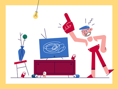 Bad connecion aleksandrov alexandrov alexandrovi angry animation connection football huliganio huliganio team human illustration interior internet man mouse papaton room russia tv vector