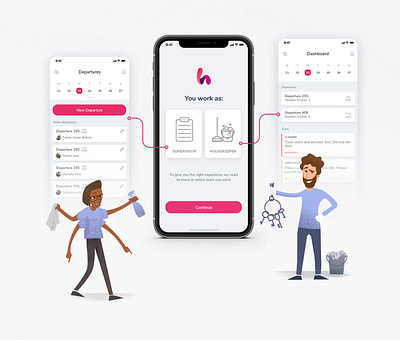 Departures Dashboard app departures design hostel housekeeping ui