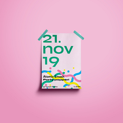 Atomic Smash is 9 🎂 branding poster design print typography