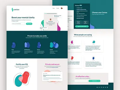 Cactus homepage blue cactus design green homepage illustration pink texture ui vector web