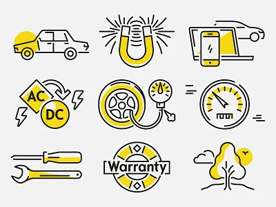 More Electromobility Facts automobile batteries car editorial electromobility eletric car illustration technology vector vektorgrafik