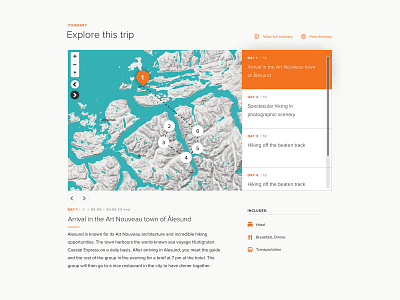 Trip Itinerary adventure minimal travel ui ux web design