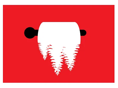 Poster for 365 Days corporate identity design illustration lessismore minimal minimalposter pinetree poster posterdesign postereveryday saveearth savetree toiletpaper vector