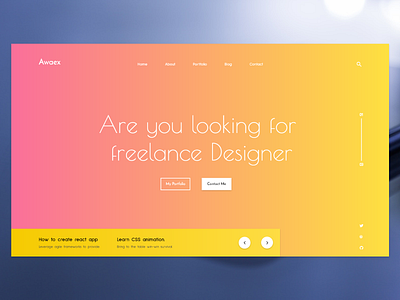 Awaex - full screen design design full screen full width header home page design portfolio site ui ux web website