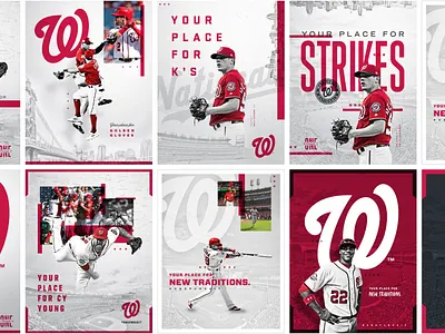Washington Nationals Seasonal Creative Direction ads art direction athletes athletics banners baseball brand design branding creative direction graphic design nationals nats outdoor poster print design sports texture typography visual design washington