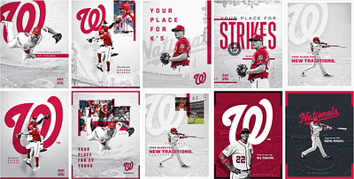 Washington Nationals Seasonal Creative Direction ads art direction athletes athletics banners baseball brand design branding creative direction graphic design nationals nats outdoor poster print design sports texture typography visual design washington