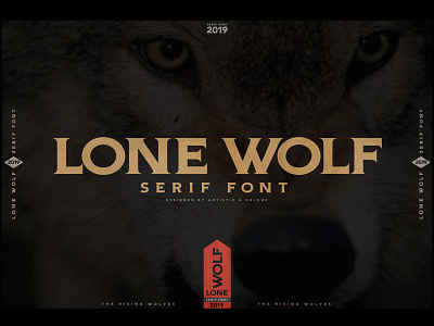 LONE WOLF 19th century 20th creative market design emblem emblem logo font design graphic design graphic element logo serif font serif typeface ttf type typeface typogaphy typography art vector vector illustration vintage font