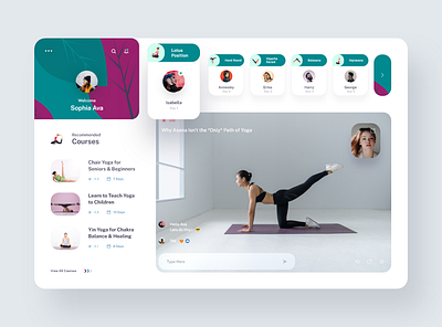 Yoga Live Class Design Concept app clean colors course creative design experience green live purple recommendation suggestions ui uiux uiuxdesign ux video white yoga