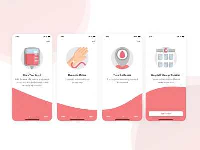 Onboarding Blood Donation app app app design application bank blood blood bank blood donantion design donation hospital illustration mobile app mobile app design onboarding track ui ux walkthroughs
