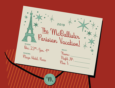 Home Alone Holiday Vacation Invite card christmas font holiday home alone hoodzpah invitation invite paris script winter