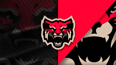 Tiger Mascot Logo angry animal branding design e sports flat lion logo mascot mascot logo red tiger vector white