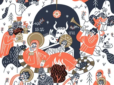 Orthodox Nativity Scene byzantine christmas icon illustration nativity orthodox religious