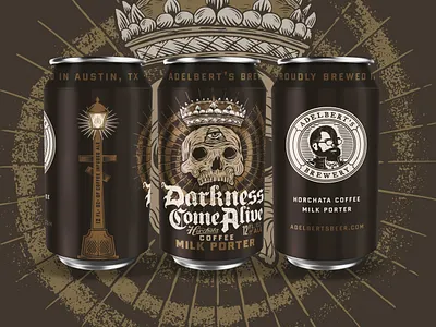 Adelber'ts Darkness Come Alive beer beer can beer can design can design design illustration matt thompson packaging packaging design type typography