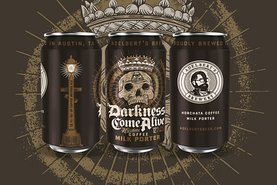 Adelber'ts Darkness Come Alive beer beer can beer can design can design design illustration matt thompson packaging packaging design type typography