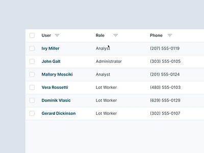 Table Filter filters product design table table filter tables ui