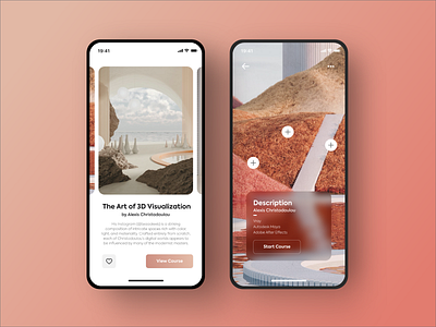 The Art of 3D Visualization Concept 3d app screens art concept concept design daily 100 daily ui daily ui challenge description mobile app orange ui uidesign ux visualization