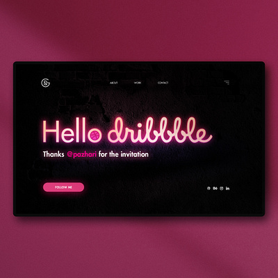 Hello Dribbble ! hello hello dribbble invite landingpage neon neon lights ui design webdesign